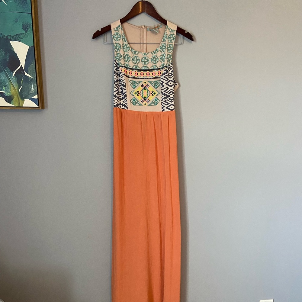 Aztec Inspired Design Sleeveless Maxi Dress